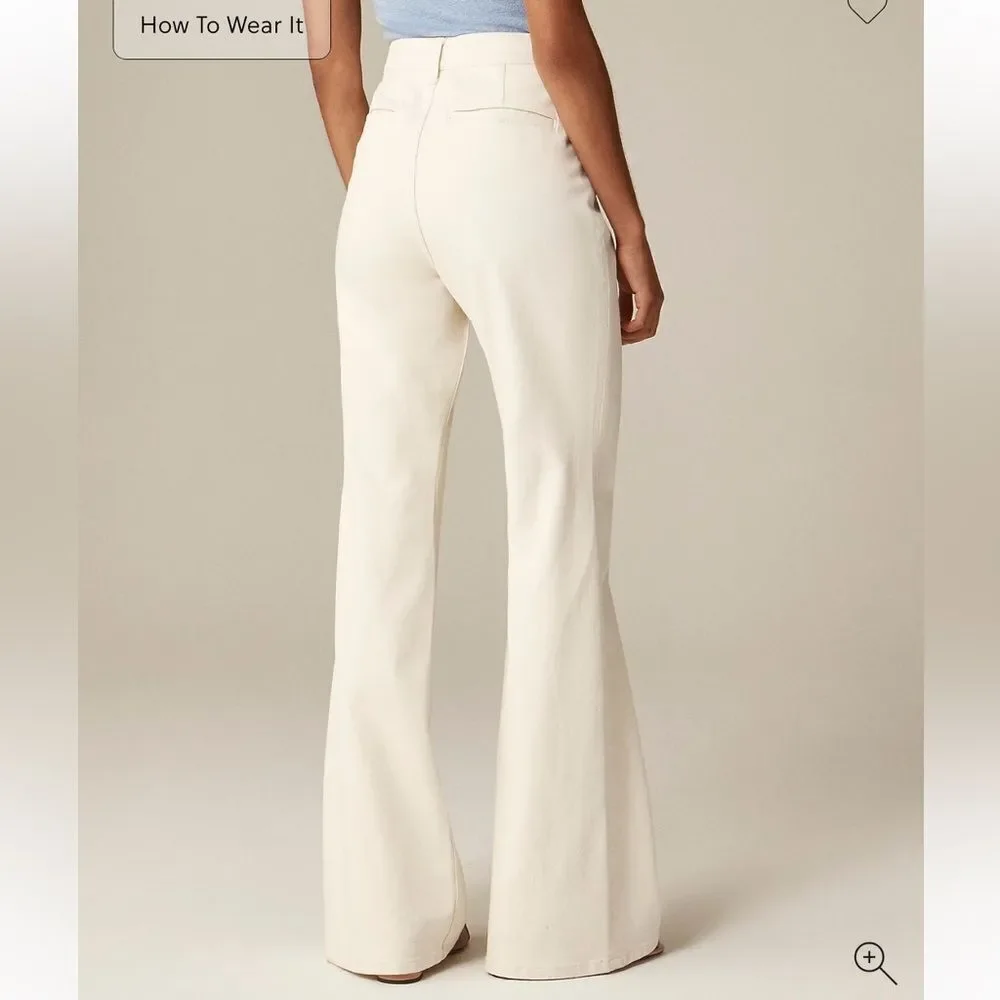 J.Crew Petite high-rise flare jean size 26 cream
